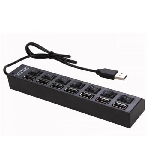 GlobalTone Concentrateur Hub USB 2.0 1x7 avec alimentation USB et câble USB 1.5pi - Simple Boutique