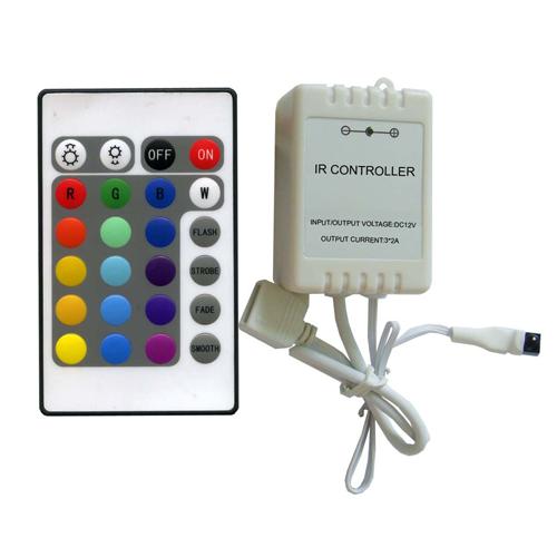 GlobalTone Controleur LED RGB avec télécommande IR 24 boutons 12v 6A