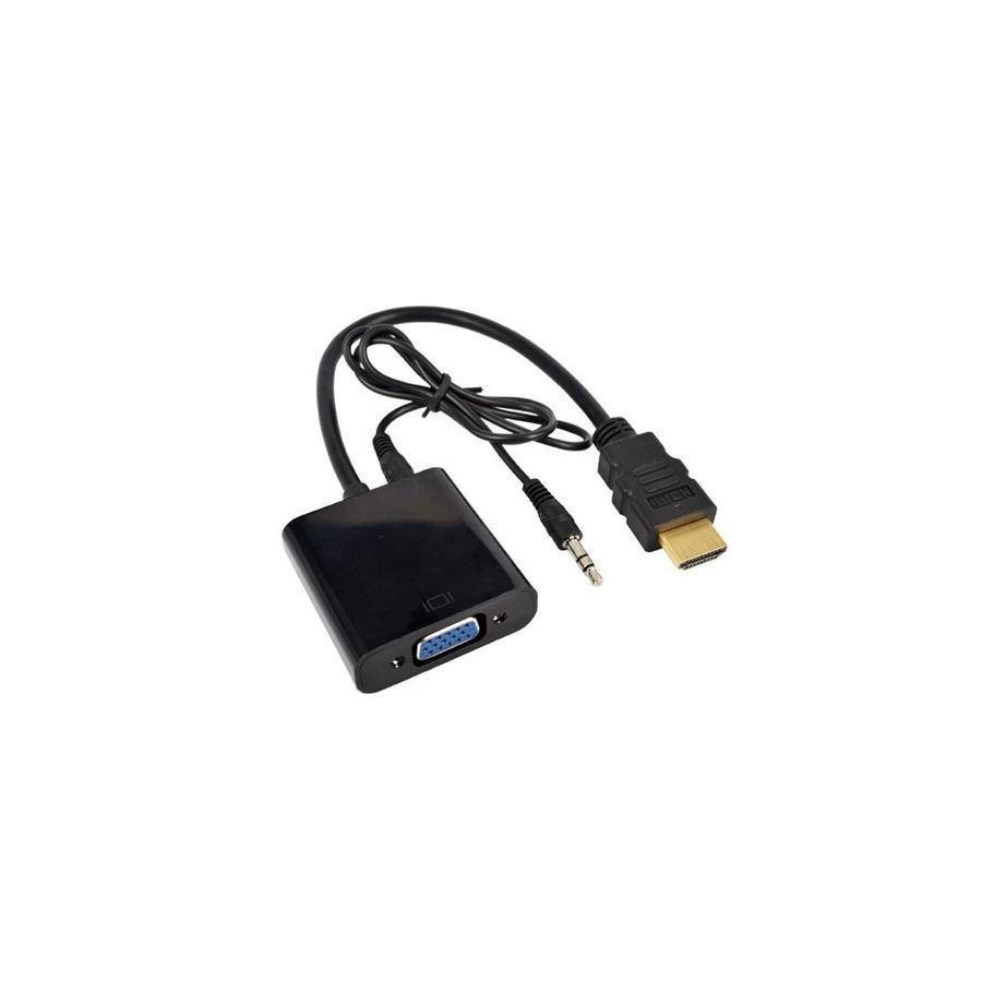 GlobalTone Convertisseur Vidéo HDMI Mâle à VGA Femelle avec Audio - Simple Boutique