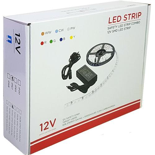 GlobalTone Ensemble Complet Ruban DEL Blanc Chaud/Froid 5050 IP67 5M Avec Bloc Alimentation Certifié Cul - Simple Boutique