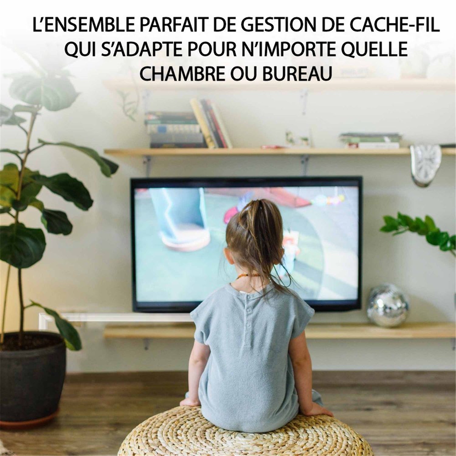 GlobalTone - Ensemble de Cache-fil Mural, Longeur de 150 Pouces, Peinturable, Blanc Mat - Simple Boutique
