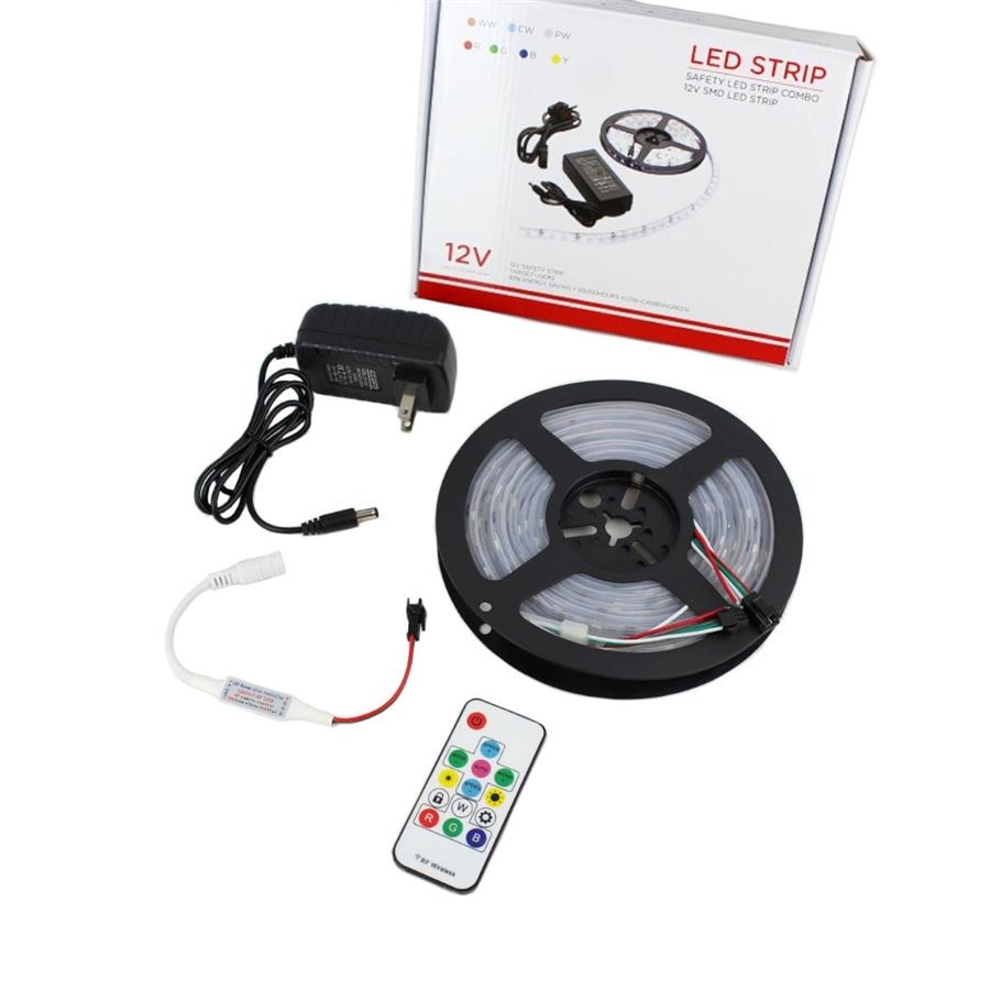 GlobalTone - Kit de Ruban DEL, RGB, 5 Mètres avec Télécommande et Bloc d'alimentation - Simple Boutique