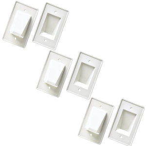 GlobalTone - Plaque Mural Encastrée pour Câbles, Ensemble de 3, Blanc - Simple Boutique