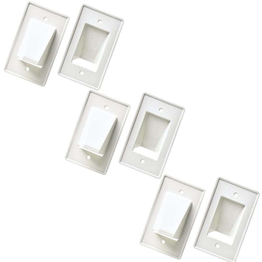 GlobalTone - Plaque Mural Encastrée pour Câbles, Ensemble de 3, Blanc - Simple Boutique