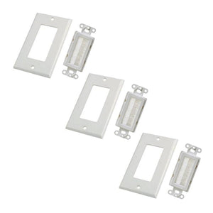 GlobalTone - Plaque Murale Décora en Plastique avec Brosse pour 1 Dispositif, Ensemble de 3, Blanc - Simple Boutique