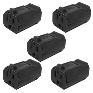 GlobalTone Prise Femelle pour câble électrique nema 5-15P 125vac 15A 16-14awg SJT Noir Paquet de 5 - Simple Boutique