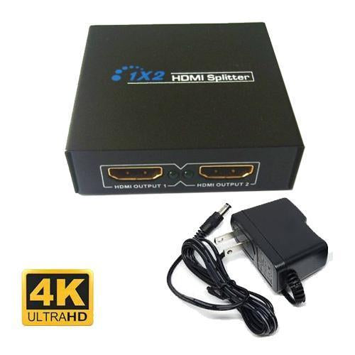 GlobalTone Splitter Y HDMI amplifié 5v (1 entrées - 2 sorties) HDMI 4K x 2K