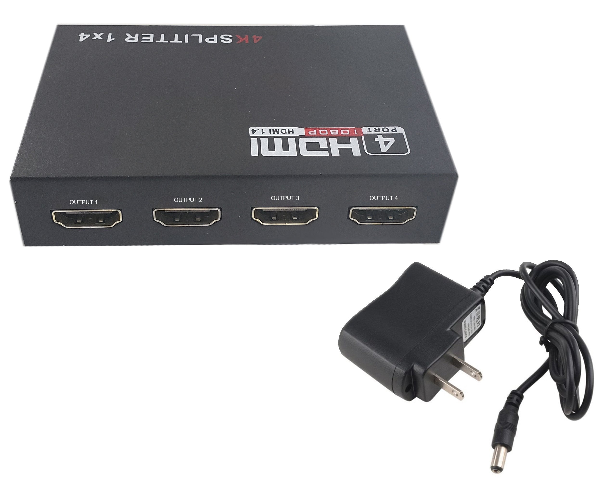 GlobalTone Splitter Y HDMI amplifié 5v (1 entrées - 4 sorties) HDMI 4K x 2K - Simple Boutique