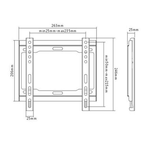 GlobalTone Support Mural Fixe ultra-mince LCD LED PLASMA 23-42" ECONO - Simple Boutique