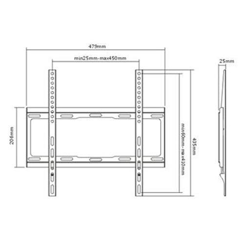 GlobalTone Support Mural Fixe ultra-mince LCD LED PLASMA 32-55" ECONO (BOITE OUVERTE) - Simple Boutique