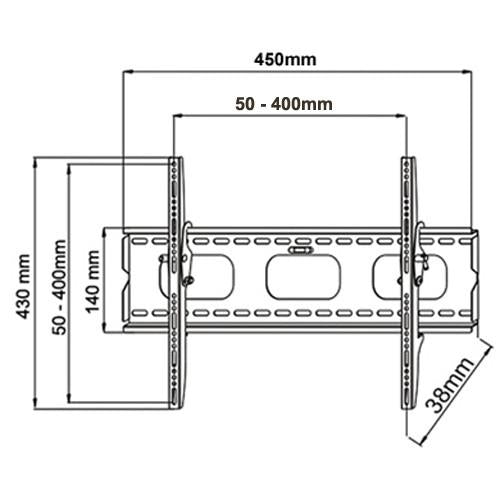 GlobalTone Support Mural Inclinable Ultra-Mince LCD LED PLASMA 23" à 47" - Simple Boutique