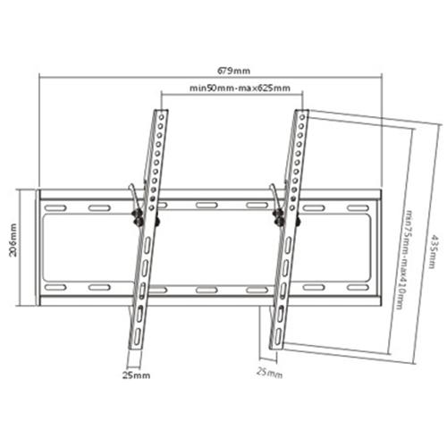 GlobalTone Support Mural Inclinable Ultra-Mince LCD LED PLASMA 37" à 70" ECONO (BOITE OUVERTE) - Simple Boutique