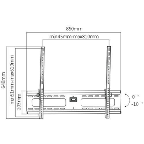 GlobalTone Support Mural Inclinable Universel MINCE LCD LED PLASMA 42" à 90" - Simple Boutique