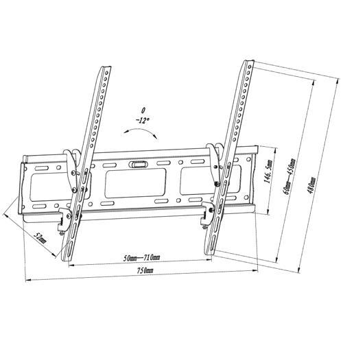 GlobalTone Support Mural Inclinable Universel pour LCD LED PLASMA 37" à 70" - BOITE OUVERTE - Simple Boutique