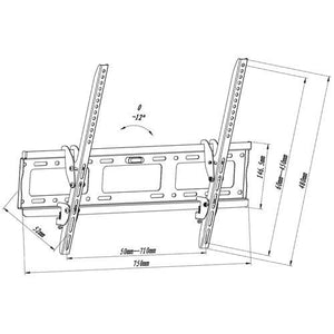 GlobalTone Support Mural Inclinable Universel pour LCD LED PLASMA 37" à 70" - BOITE OUVERTE - Simple Boutique