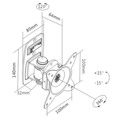 GlobalTone Support Mural Universel Articulé LED LCD PLASMA 13" à 27" - Simple Boutique