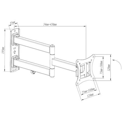 GlobalTone Support Mural Universel Bras Articulé LED LCD PLASMA 10" à 27" - Simple Boutique