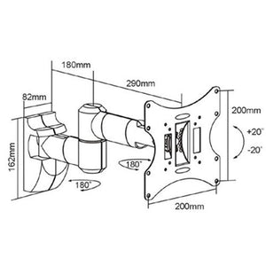 GlobalTone Support Mural Universel Bras Articulé LED LCD PLASMA 17" à 37" - Simple Boutique