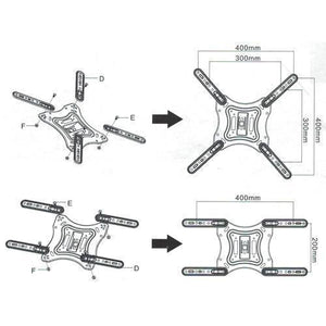 GlobalTone Support Mural Universel Bras Articulé LED LCD PLASMA 23" à 47" - Simple Boutique