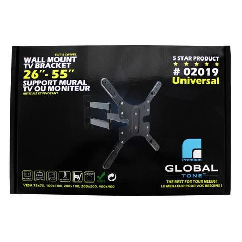 GlobalTone Support Mural Universel Bras Articulé LED LCD PLASMA 26