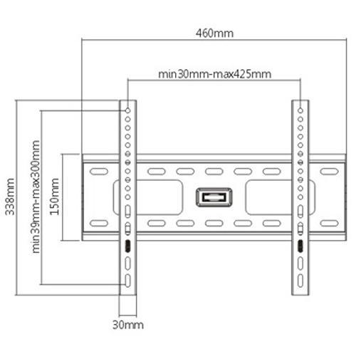 GlobalTone Support Mural fixe ULTRA-MINCE LCD LED PLASMA 26" à 42" 400x300 - Simple Boutique