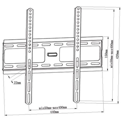 GlobalTone Support Mural fixe ULTRA-MINCE LCD LED PLASMA 26" à 55" 400x400 - Simple Boutique