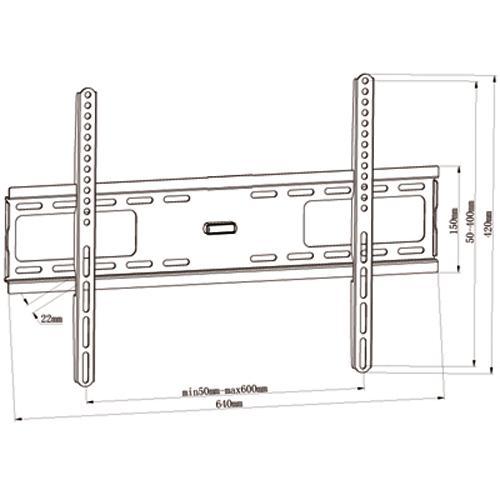 GlobalTone - Support Mural fixe ULTRA-MINCE LCD LED PLASMA 32" à 70" 600x400 - Simple Boutique