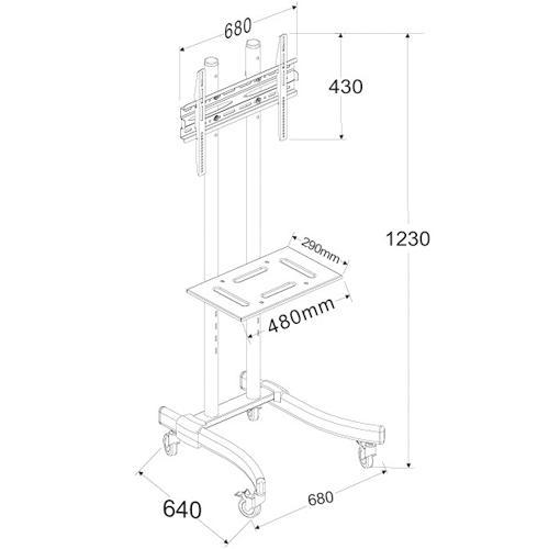 GlobalTone Support TV portatif sur roulettes LED PLASMA LCD 32" à 55" - Simple Boutique