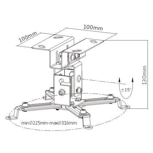 GlobalTone Support de Projecteur pour Plafond Pôle Courte 5.5" Max 22 Lbs Blanc - Simple Boutique