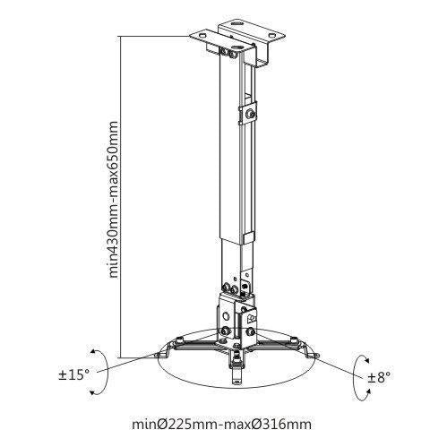 GlobalTone Support de Projecteur pour Plafond Pôle Longue 25.6" Max 22 Lbs Blanc - Simple Boutique