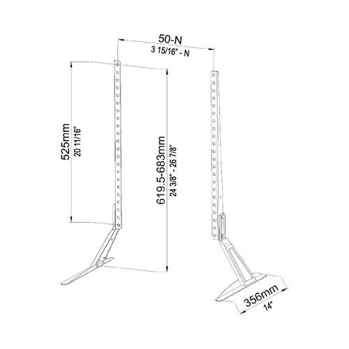 GlobalTone Support de Table (Base, Pied de Remplacement) LED LCD PLASMA 37" à 65" VESA 800x400mm - BOITE OUVERTE - Simple Boutique
