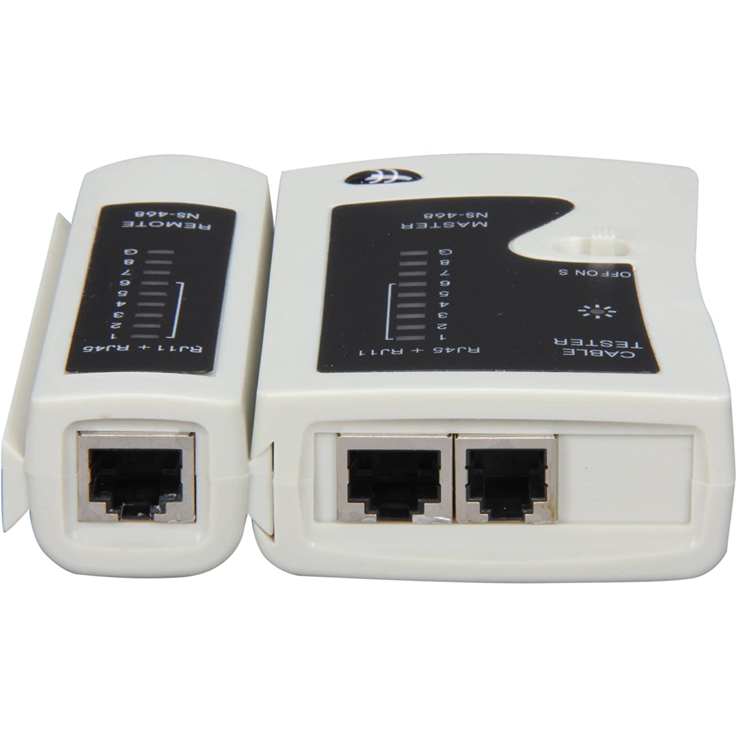 GlobalTone - Testeur de Câbles Réseaux, Vérifiez les câbles UTP, STP, Coaxiaux et Modulaires, Blanc - Simple Boutique