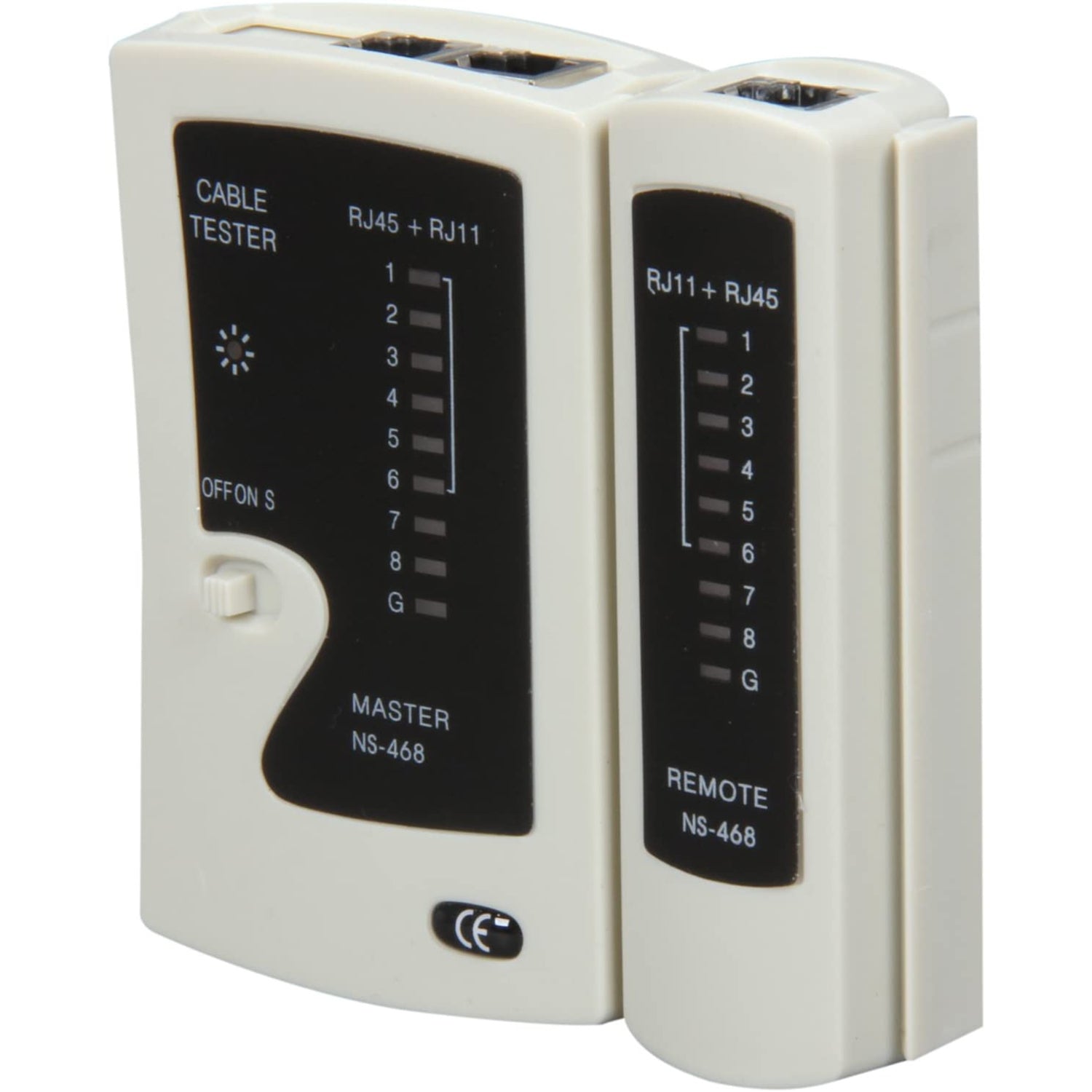 GlobalTone - Testeur de Câbles Réseaux, Vérifiez les câbles UTP, STP, Coaxiaux et Modulaires, Blanc - Simple Boutique