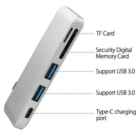Globaltone Hub USB 3.0, Type C Et Lecteur De Cartes