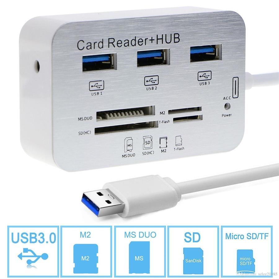 Globaltone Hub USB-C 3.0, 3 Ports Lecteur de Carte SD/Mini SD/Micro SD - Simple Boutique