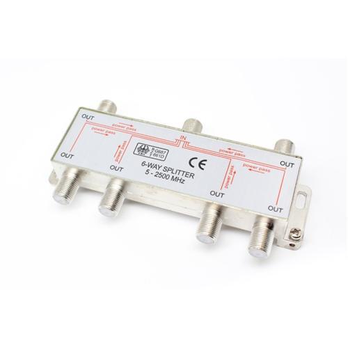 Globaltone Splitter Y Coaxial F Type 1 IN X 6 OUT 5~2500 Mhz - Simple Boutique