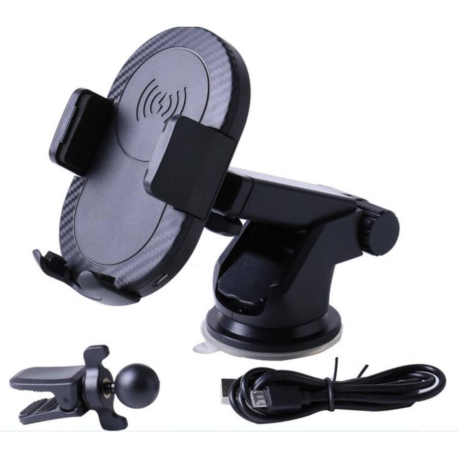 Globaltone Support de voiture pour téléphone cellulaire Sans-fil Qi avec succion et chargeur par induction - Simple Boutique