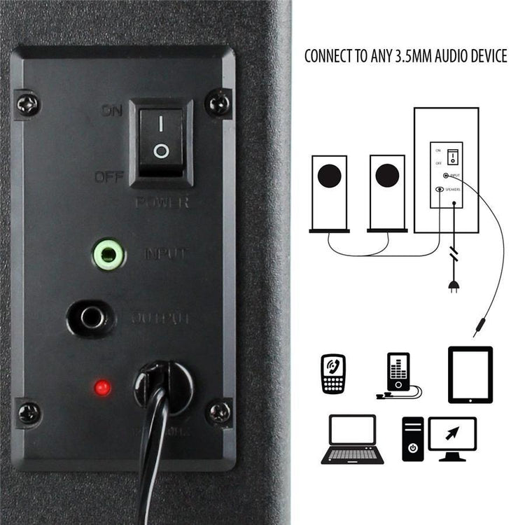 Gogroove BassPulse 2.1 Haut-Parleurs d'Ordinateur avec Lumières LED et Subwoffer Bleu GGBP000100BKUS - Simple Boutique