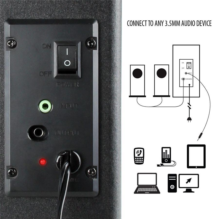 Gogroove BassPulse 2.1 Haut-Parleurs d'Ordinateur avec Lumières LED et Subwoffer Bleu GGBP000100BKUS - Simple Boutique