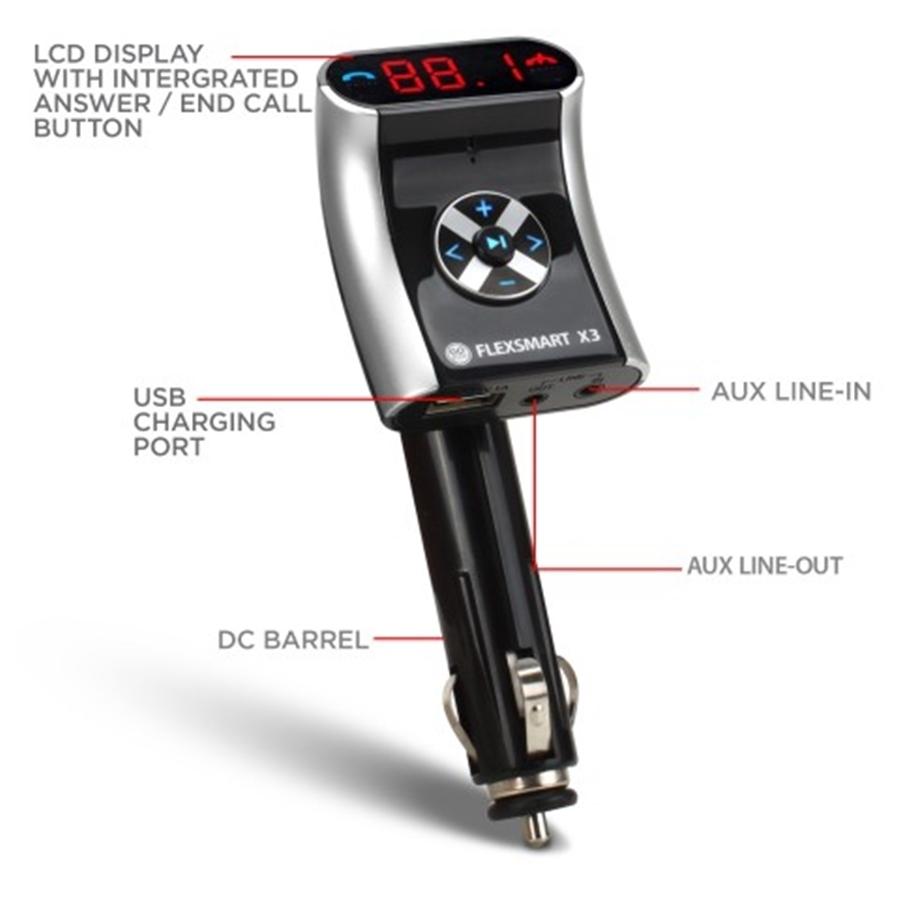 Gogroove Flexsmart X3 Transmetteur FM Bluetooth Compact pour Voiture Noir GGFSX3M100BKEW - Simple Boutique