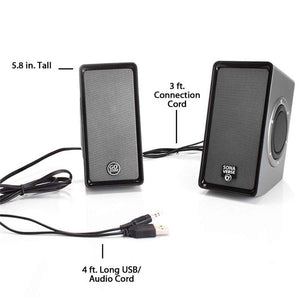 Gogroove Sonaverse O2 Haut-Parleurs USB pour Ordinateur avec Entrée Aux Gris GGSVO20100GYUS - Simple Boutique