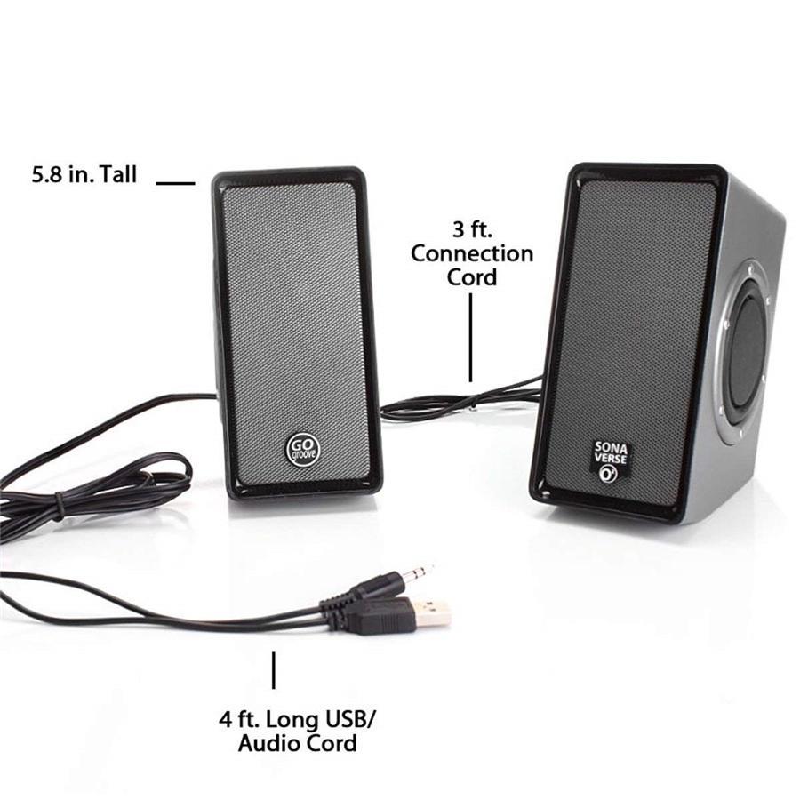 Gogroove Sonaverse O2 Haut-Parleurs USB pour Ordinateur avec Entrée Aux Gris GGSVO20100GYUS - Simple Boutique
