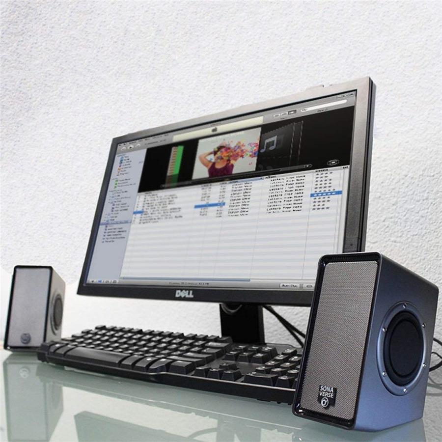 Gogroove Sonaverse O2 Haut-Parleurs USB pour Ordinateur avec Entrée Aux Gris GGSVO20100GYUS - Simple Boutique