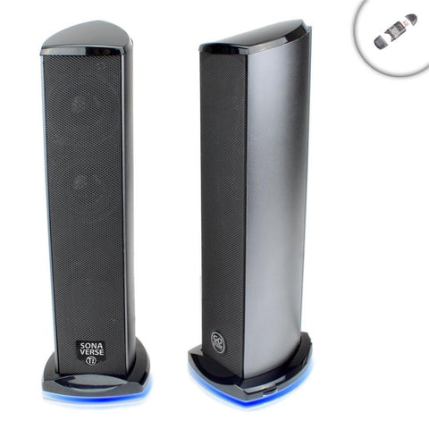 Haut-parleurs de jeu pour ordinateur ENHANCE SL2 avec USB et DEL rouge,  noir