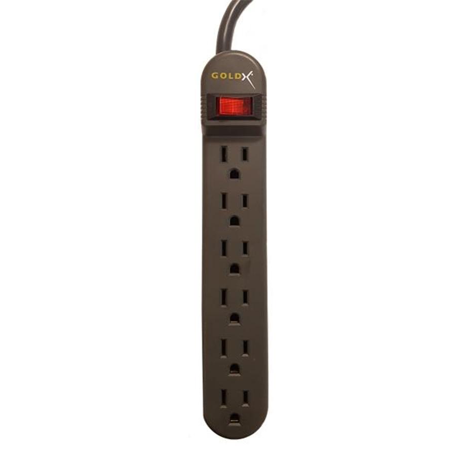 Goldx PB03-P Barre d'alimentation avec Protecteur de Surtension Multiprises à 6 prises 150 Joules Noir - Simple Boutique