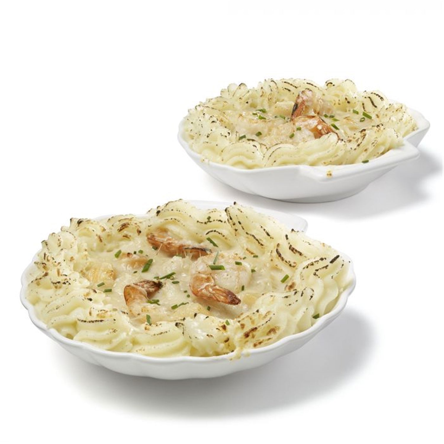 Gourmet - Ensemble de 2 Assiettes en Porcelaine pour Coquilles St-Jaques ou Fruits de Mer, Vont au Four, Blanc - Simple Boutique