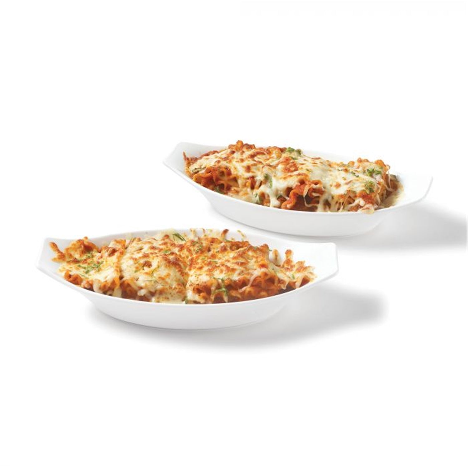 Gourmet - Ensemble de 2 Plats à Gratin en Porcelaine, 10" x 5", Vont au Four, Blanc - Simple Boutique