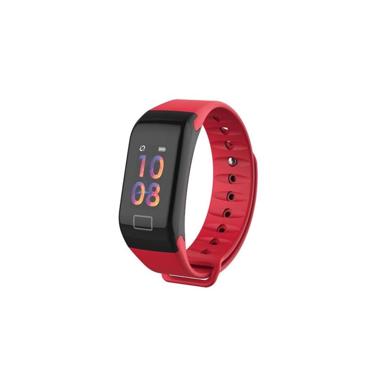 HEALTHme Montre Intelligente avec Moniteur Activité Bluetooth Android IOS Rouge - Simple Boutique