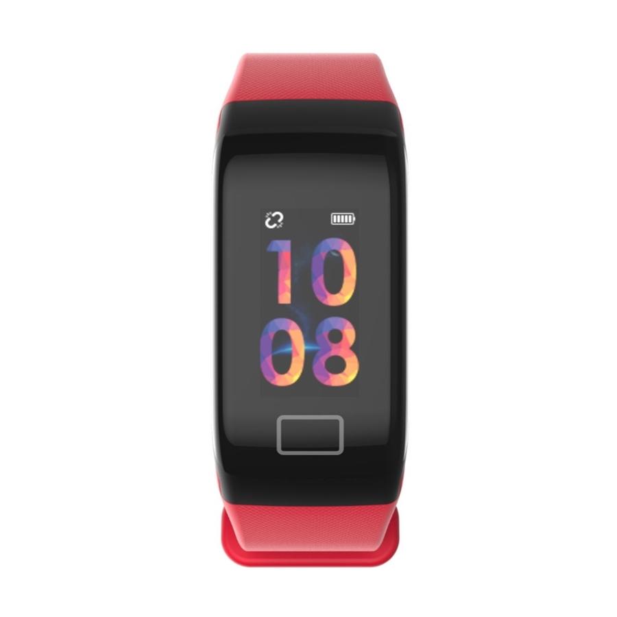 HEALTHme Montre Intelligente avec Moniteur Activité Bluetooth Android IOS Rouge - Simple Boutique