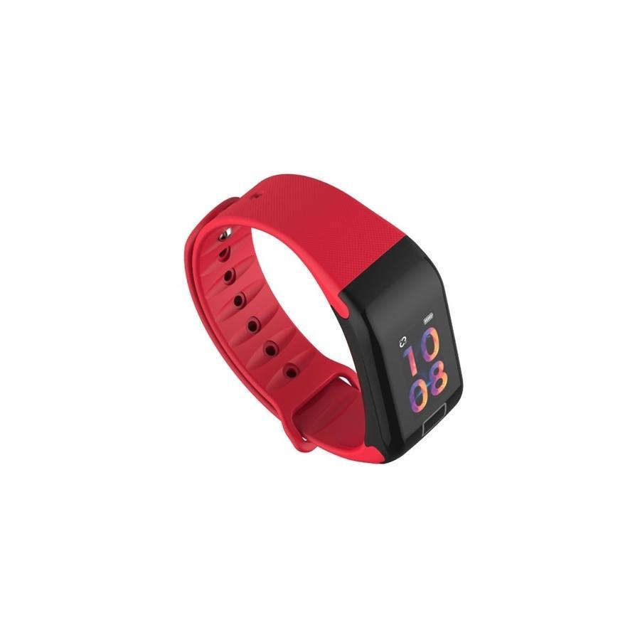 HEALTHme Montre Intelligente avec Moniteur Activité Bluetooth Android IOS Rouge - Simple Boutique
